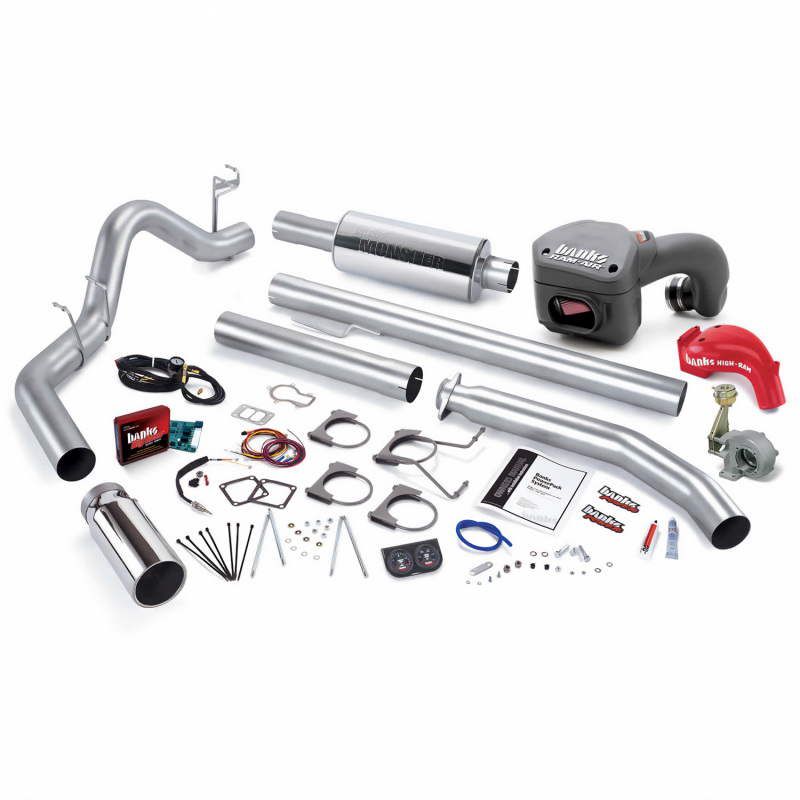 Dodge Ram Performance Exhaust - Single Exit - Banks Power - PowerPack System - Chrome - 2002